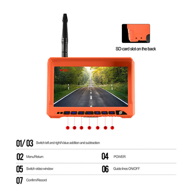 720P H.264 HD RV Wireless Backup Camera Kit mit orangefarbenem 7-Zoll-Monitor